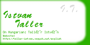 istvan taller business card